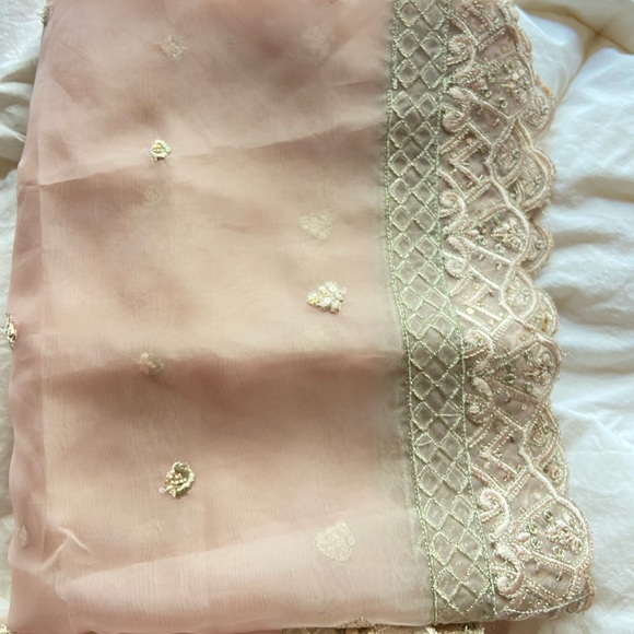 Peach Pakistani Indian salwar kameez suit eid collection party wear ethic suit - Picture 7 of 13